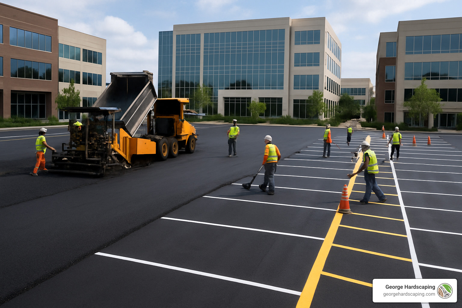 commercial parking lot being paved - Affordable paving contractors