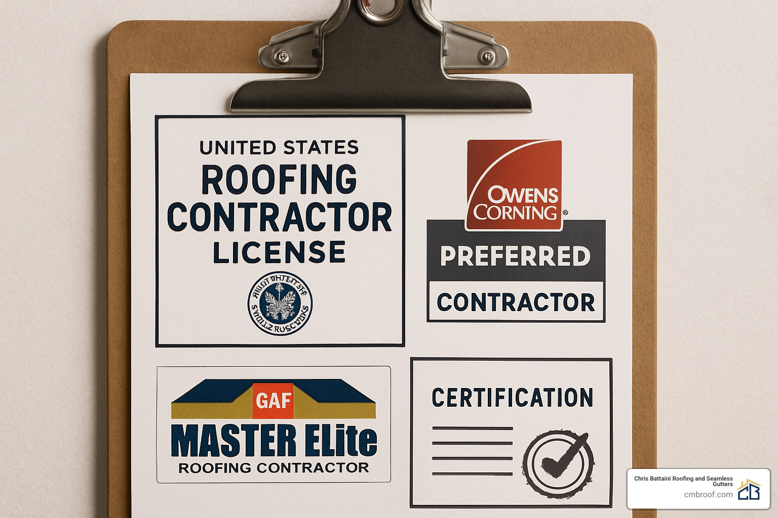 roofer's license and certification badges - roofers near me