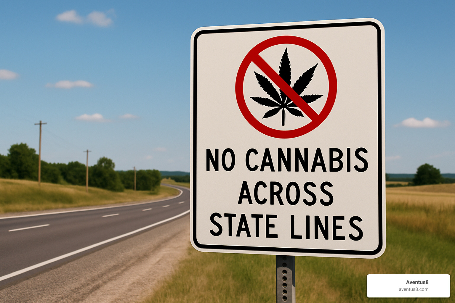 No cannabis transportation across state lines sign - Cannabis without medical card