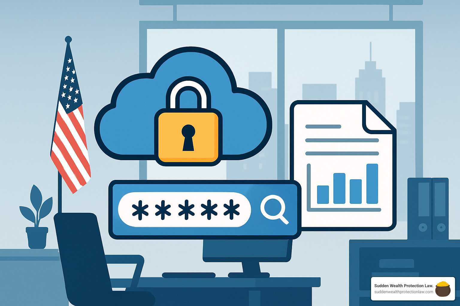 Digital asset security and cloud storage illustration - Arizona estate planning checklist