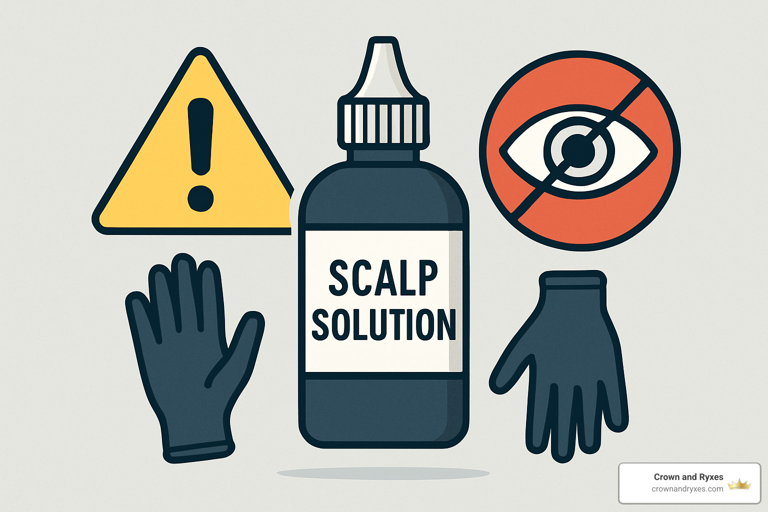 safety icons showing common precautions for hair restore ultra scalp solution - hair restore ultra scalp solution