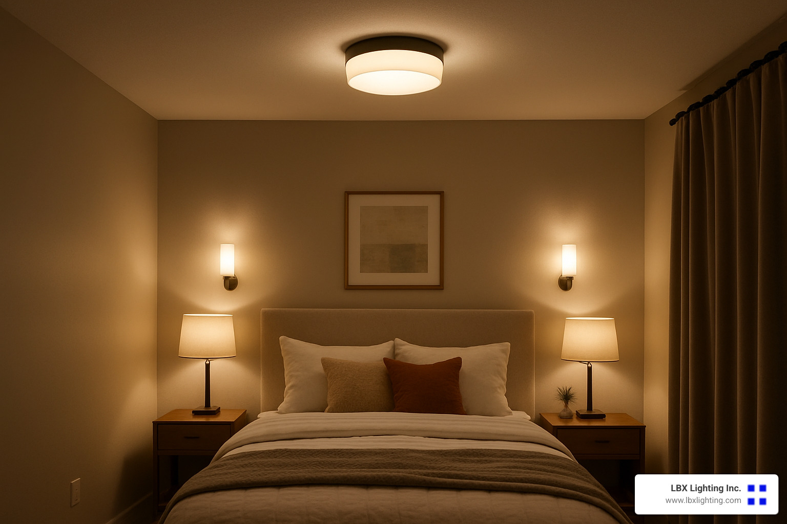 layered bedroom lighting vignette - bedroom ceiling lights