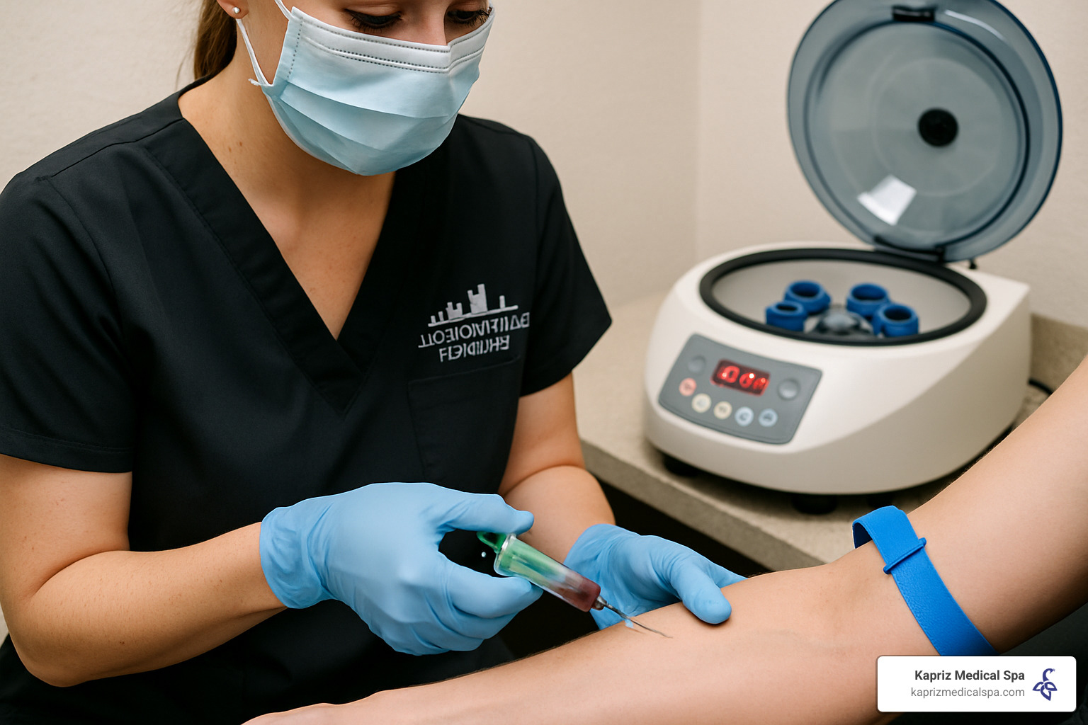 Blood draw and PRP preparation process with centrifuge - microneedling prp jacksonville