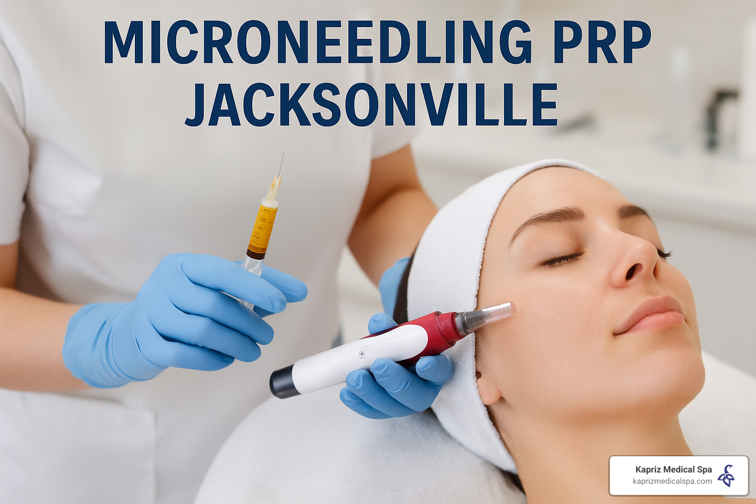 Jacksonville skyline with radiant, glowing skin overlay - microneedling prp jacksonville