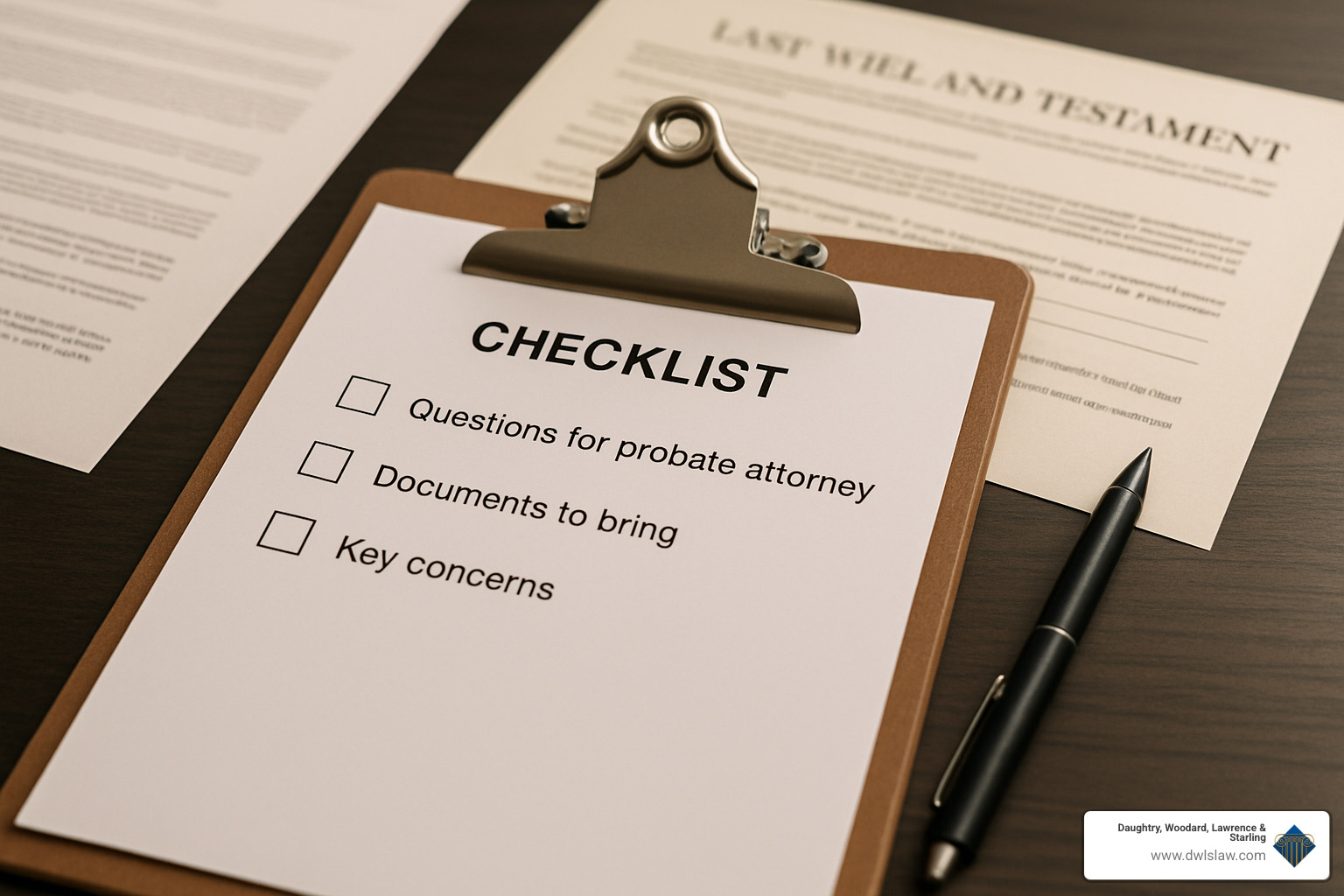 Checklist for meeting with probate attorney - North Carolina probate attorney