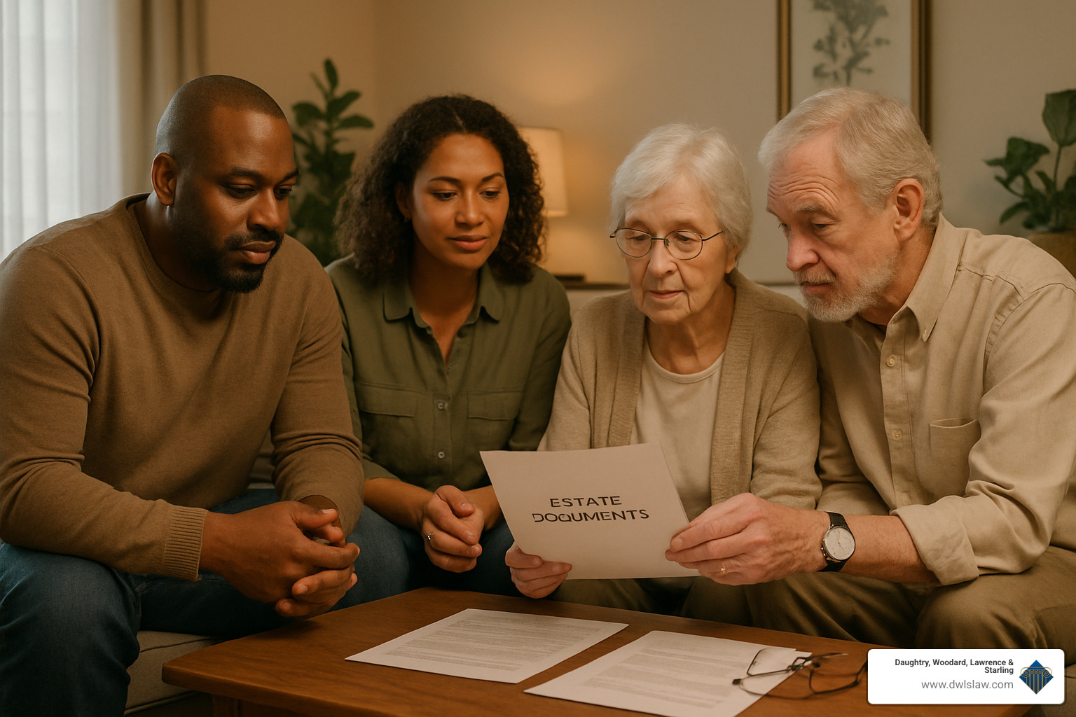 Family having peaceful discussion about estate matters - North Carolina probate attorney