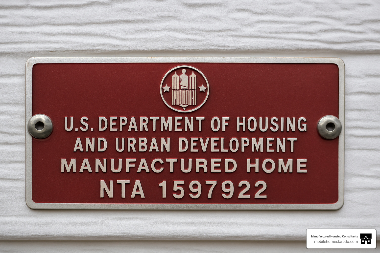close-up of HUD certification label - fha mortgage for manufactured home close-up of HUD certification label - fha mortgage for manufactured home