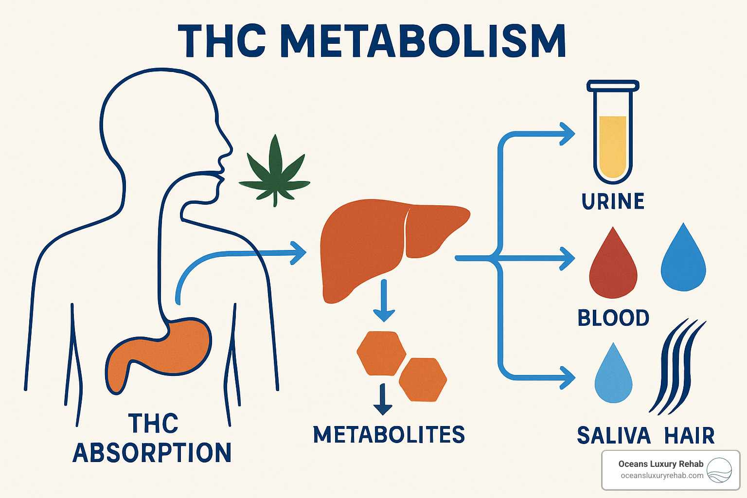 THC metabolism process - how long does weed stay in system after quitting