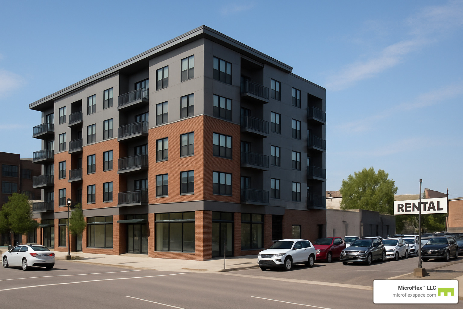 Mixed-use property showing residential, commercial, and vehicle rental facilities - short-term lease Birmingham