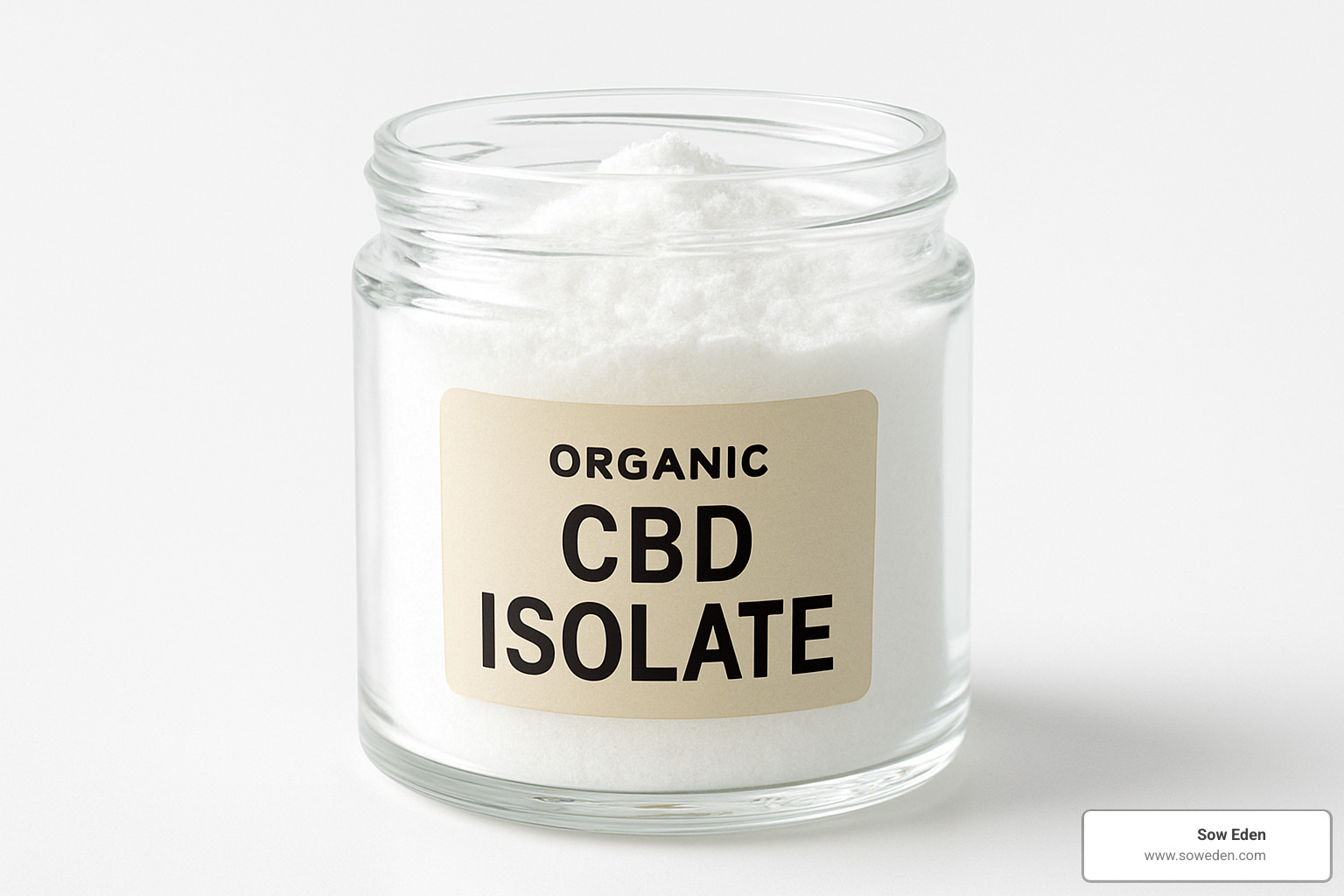 organic CBD isolate jar with crystalline powder - organic cbd isolate