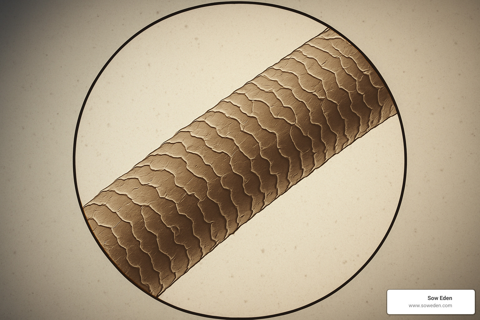 microscope view of hair strand showing cuticle layers - hemp oil benefits for hair