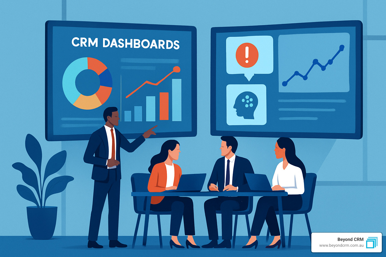 future trends in CRM analytics showing real-time dashboards, predictive modeling, and automated insights - crm and data analytics