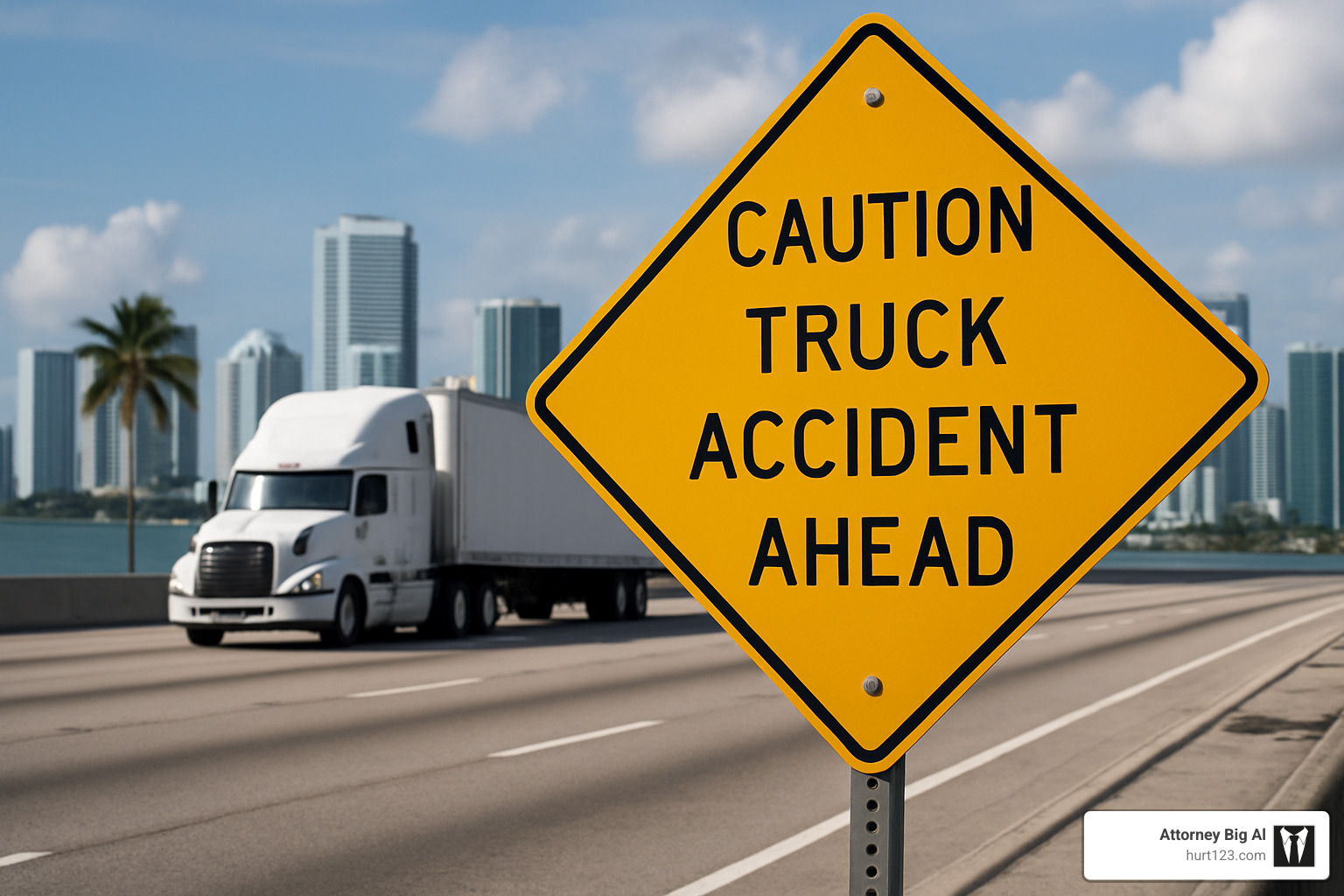 Warning sign about truck accident mistakes - Miami truck injury attorney Warning sign about truck accident mistakes - Miami truck injury attorney