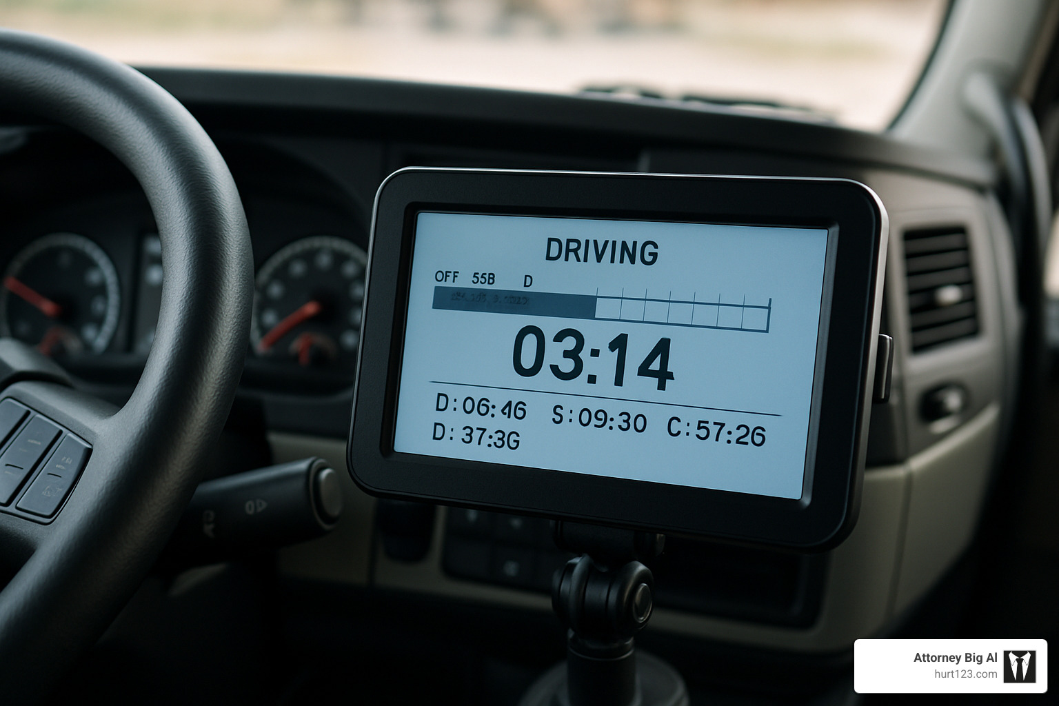 Electronic logging device in truck cab - Miami truck injury attorney Electronic logging device in truck cab - Miami truck injury attorney