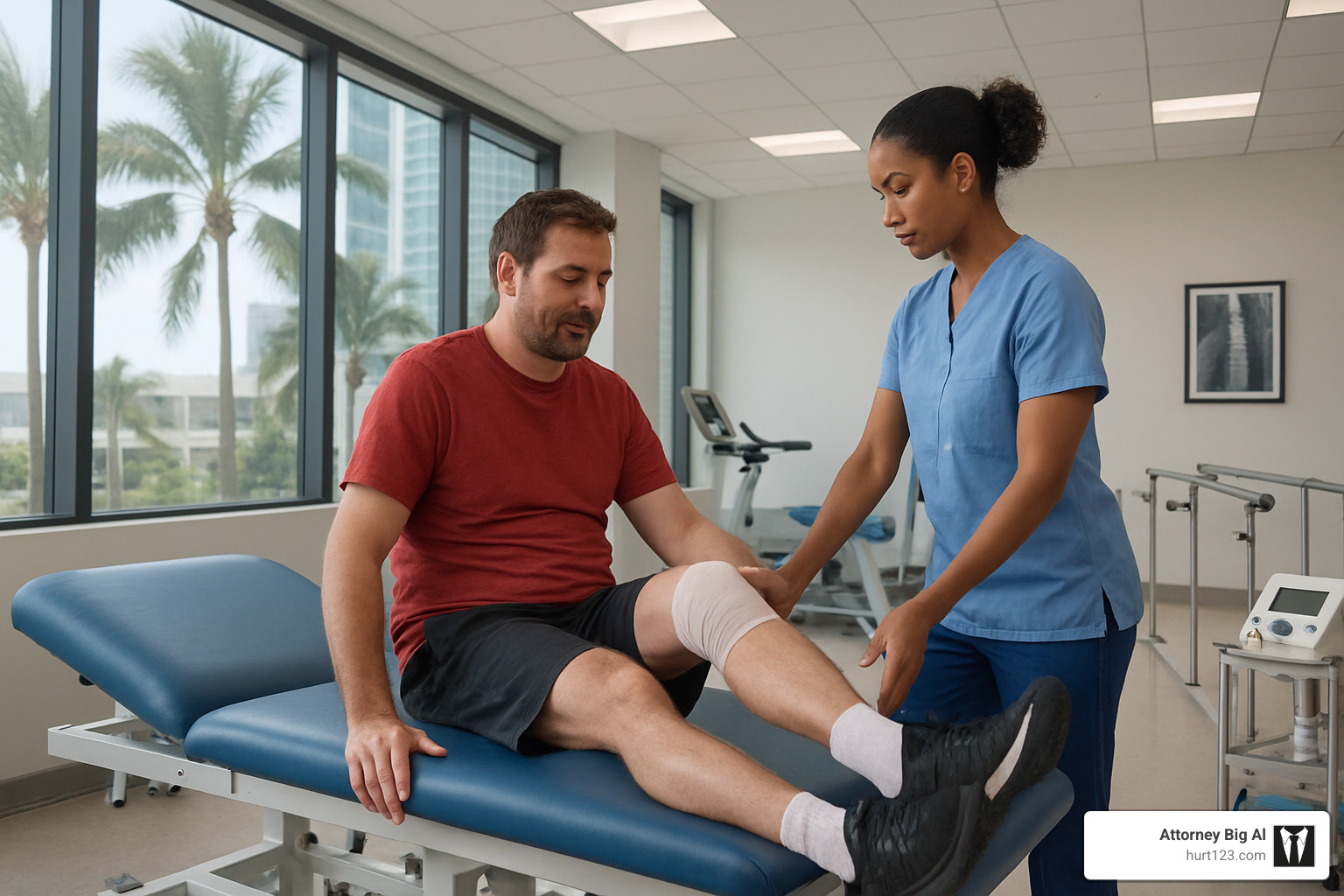 Patient in physical rehabilitation after truck accident - Miami truck injury attorney Patient in physical rehabilitation after truck accident - Miami truck injury attorney