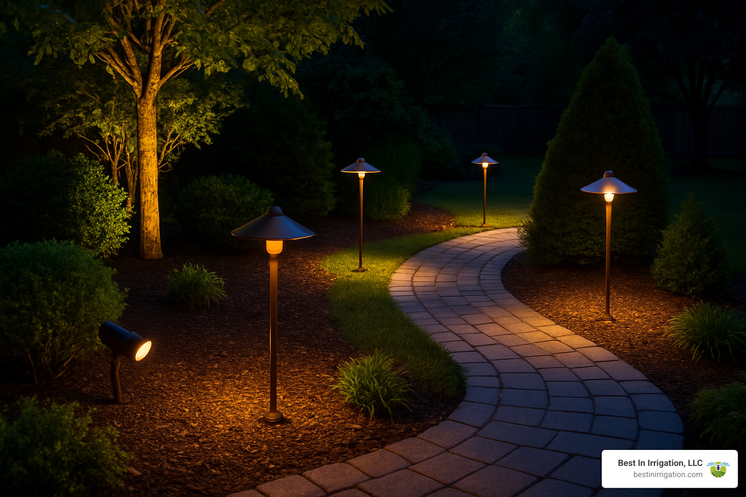 path lights and spotlights lineup - low voltage landscape lighting
