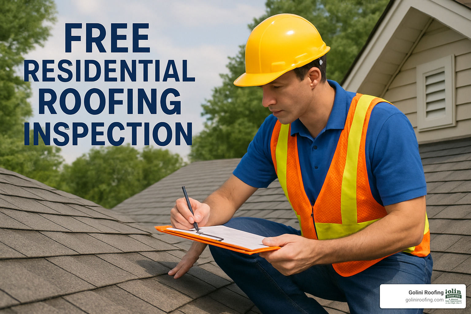 Homeowner reviewing detailed photo report with certified roofing professional showing proper documentation and transparent assessment process - free residential roofing inspection