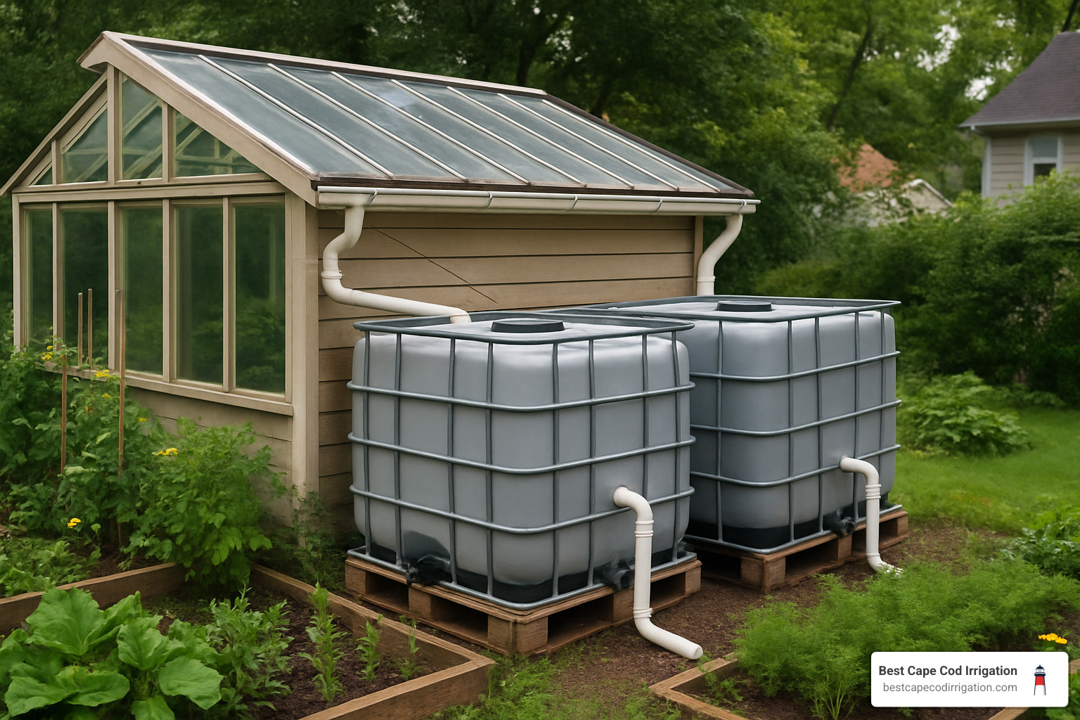 water storage tanks and rain collection system - allotment watering solutions