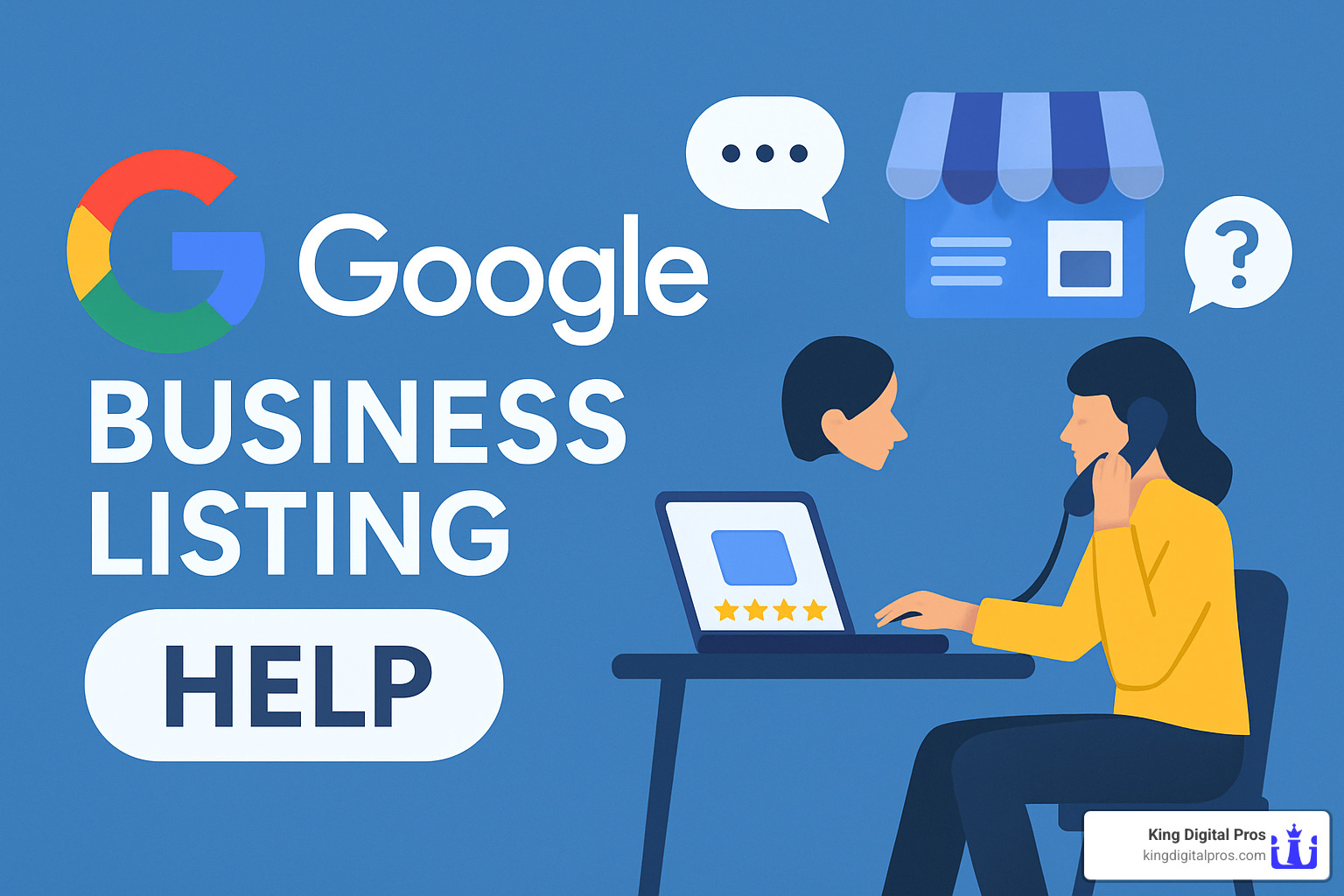 Google Business Profile dashboard showing analytics, review management, and performance insights - Google business listing help