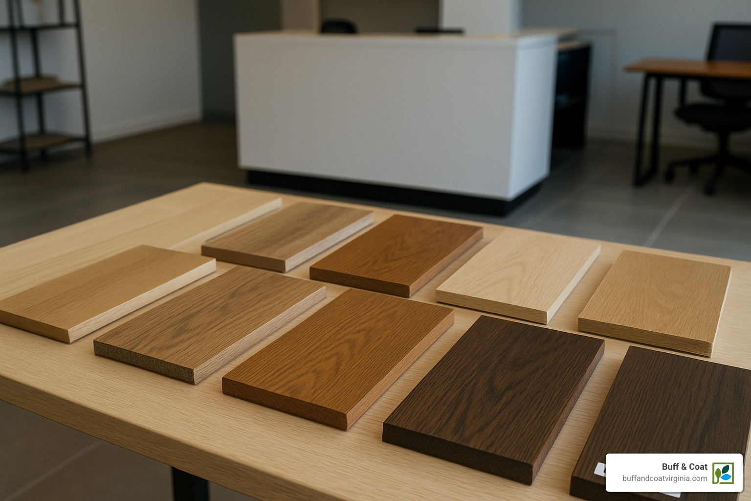 Various wood flooring samples showing different species and finishes available for Richmond commercial spaces - wood flooring richmond va Various wood flooring samples showing different species and finishes available for Richmond commercial spaces - wood flooring richmond va