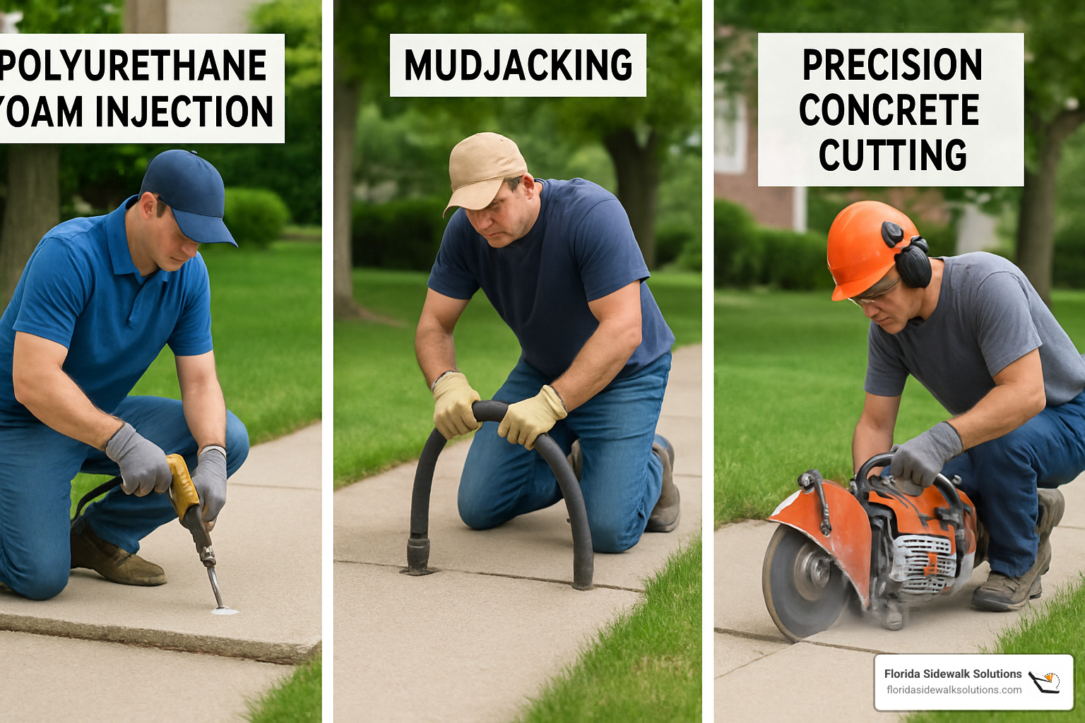 comparison of different sidewalk repair methods - how to fix not leveled sidewalk