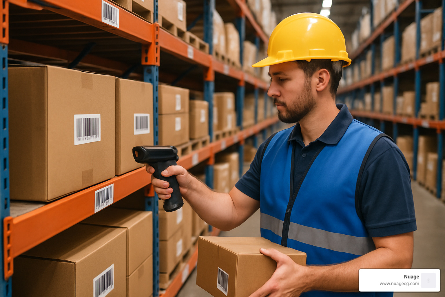 Barcode scanner being used in warehouse setting - NetSuite inventory management