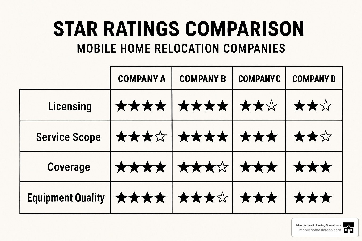 star ratings comparison chart - mobile home relocation services star ratings comparison chart - mobile home relocation services