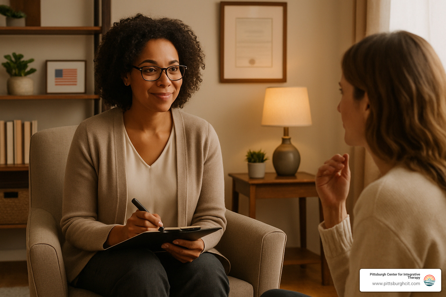 therapist and client talking - individual therapy