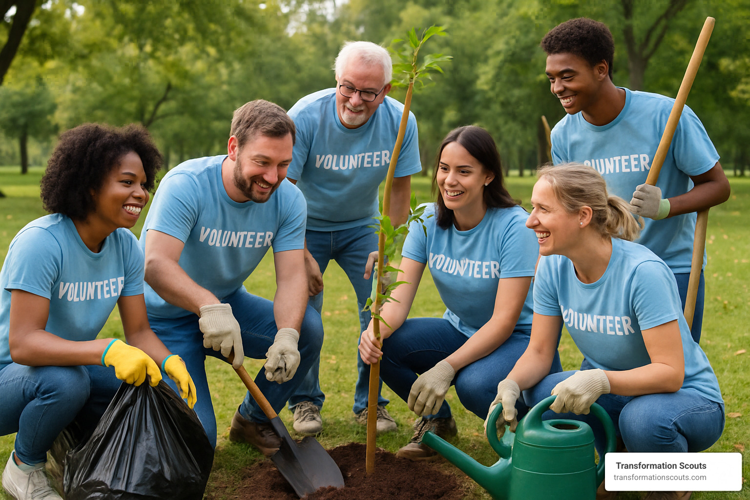 employees volunteering together - purpose-driven leadership strategies for sustainable growth