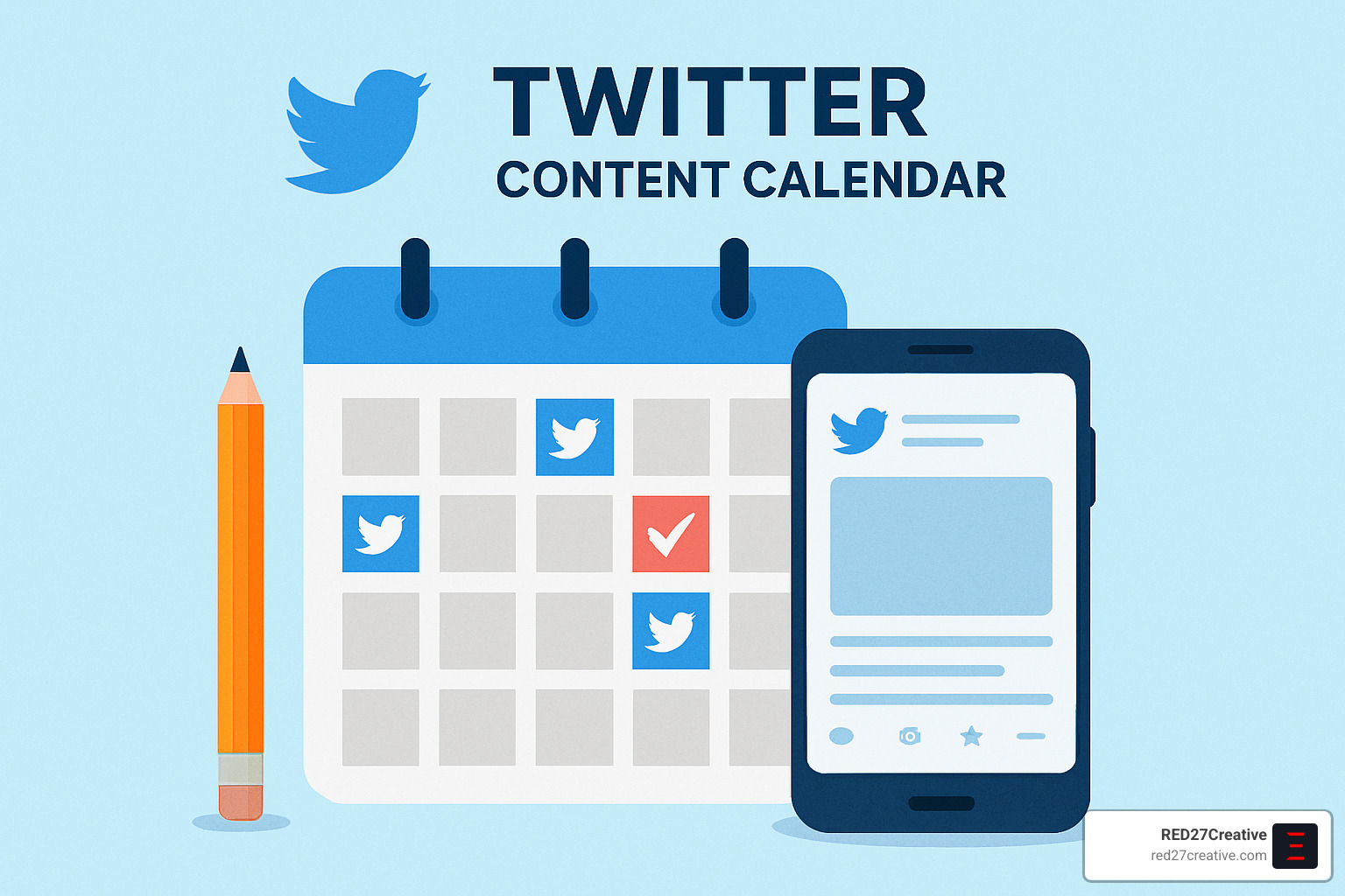 Plan, Tweet, Repeat: Mastering Your Twitter Content Calendar • Twitter content calendar • RED27Creative Twitter content calendar template setup - Twitter content calendar