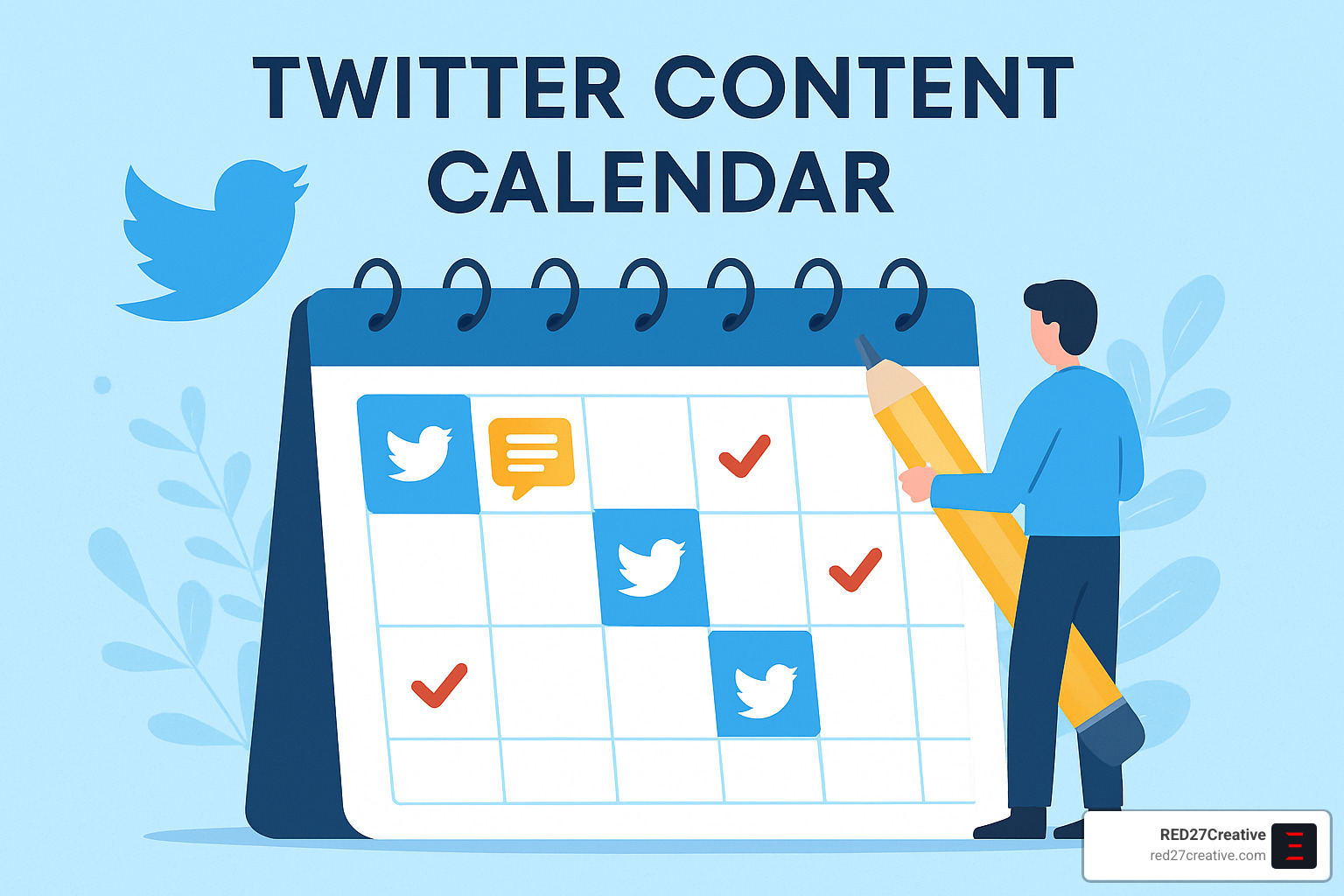 Plan, Tweet, Repeat: Mastering Your Twitter Content Calendar • Twitter content calendar • RED27Creative Trending topic integration example - Twitter content calendar