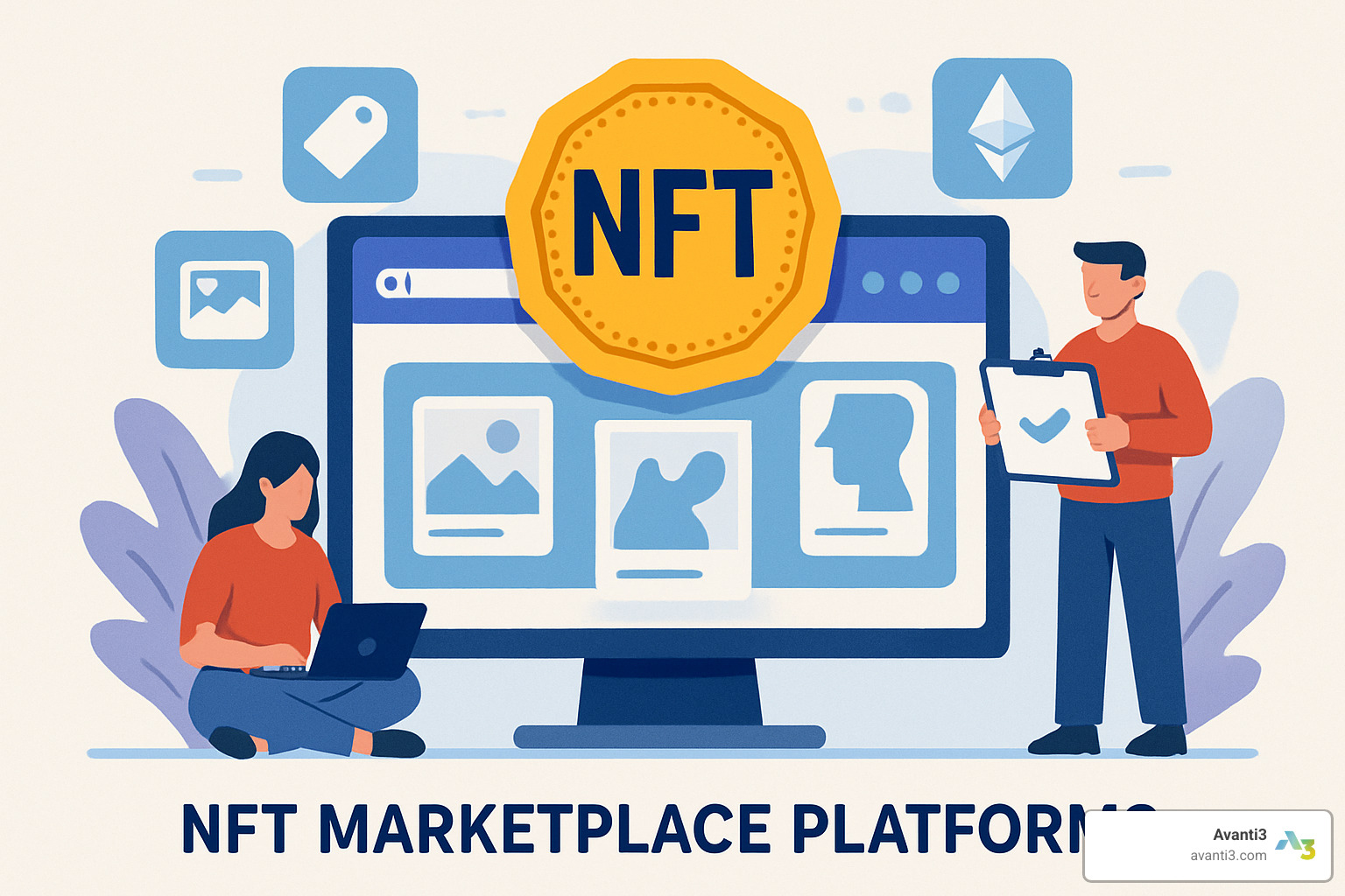 Multi-chain blockchain ecosystem map showing interconnected NFT marketplace platforms - NFT marketplace platforms