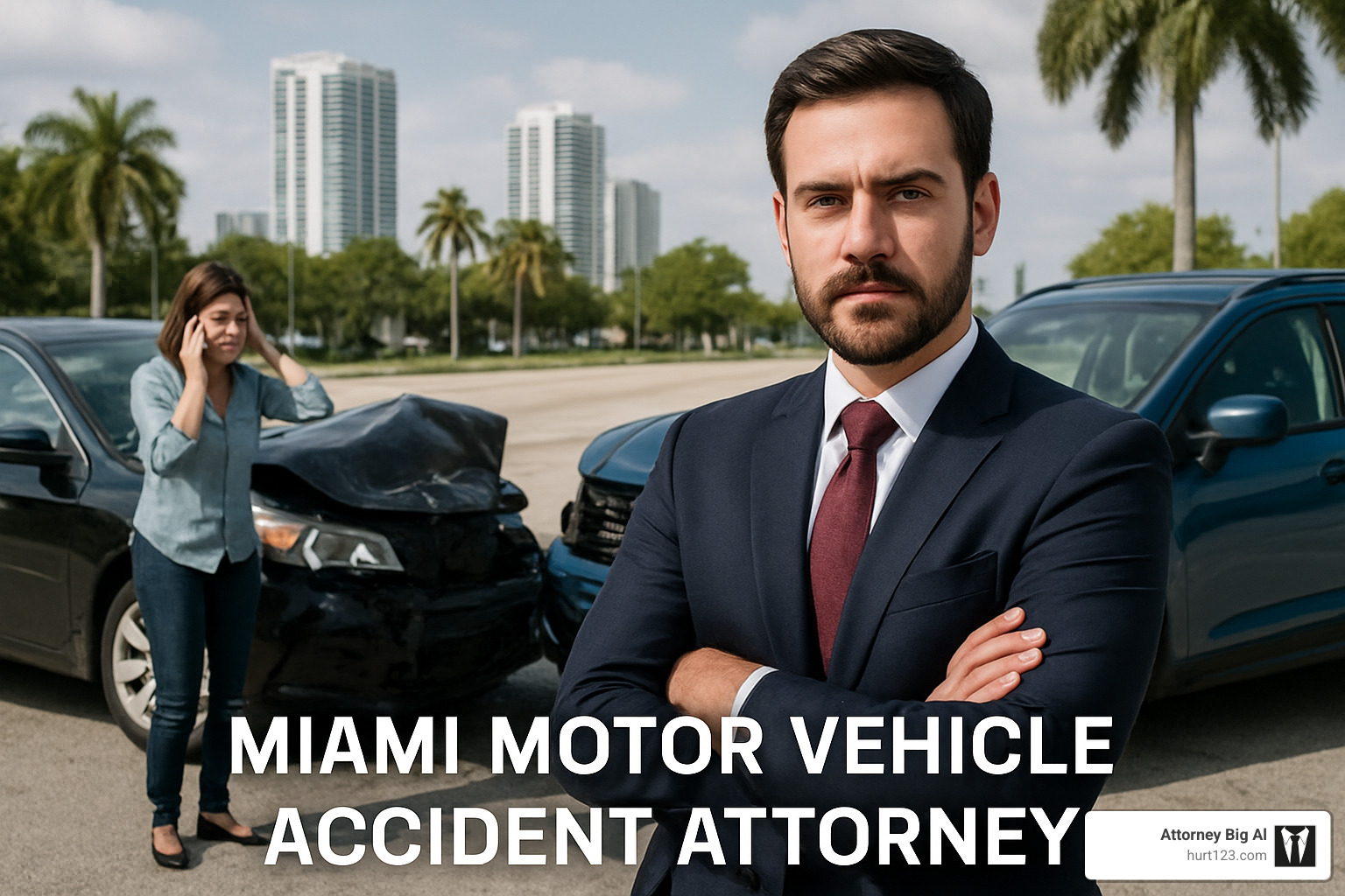 Lawyer negotiating with insurance company on behalf of accident victim - Miami motor vehicle accident attorney
