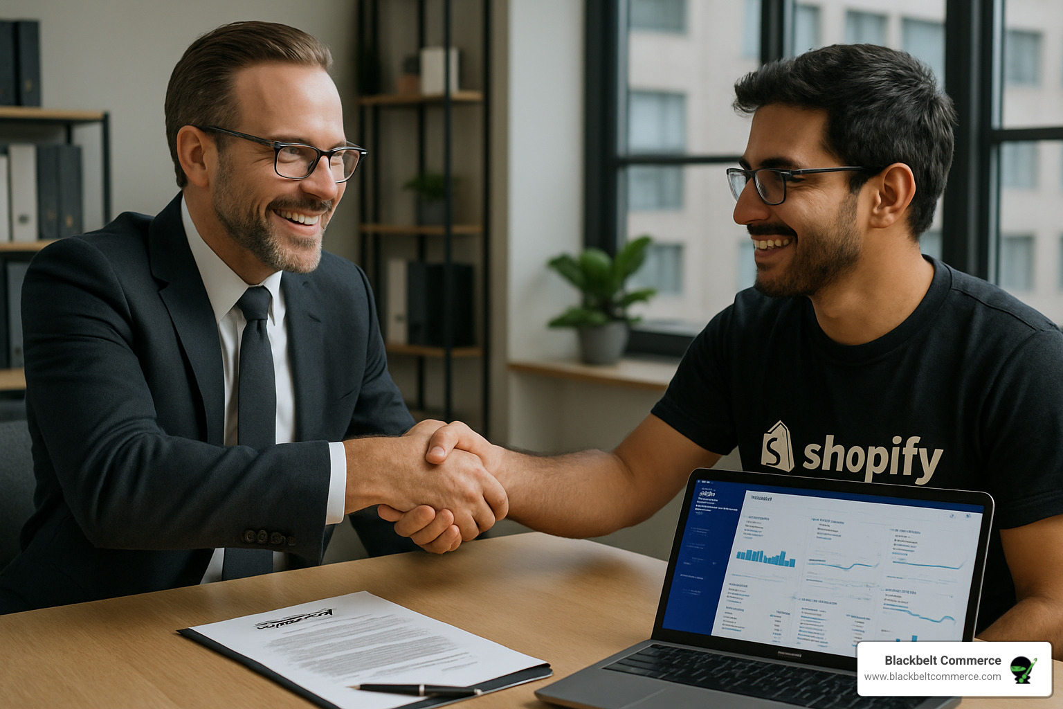 Contract signing between business owner and dedicated Shopify developer - dedicated shopify developer