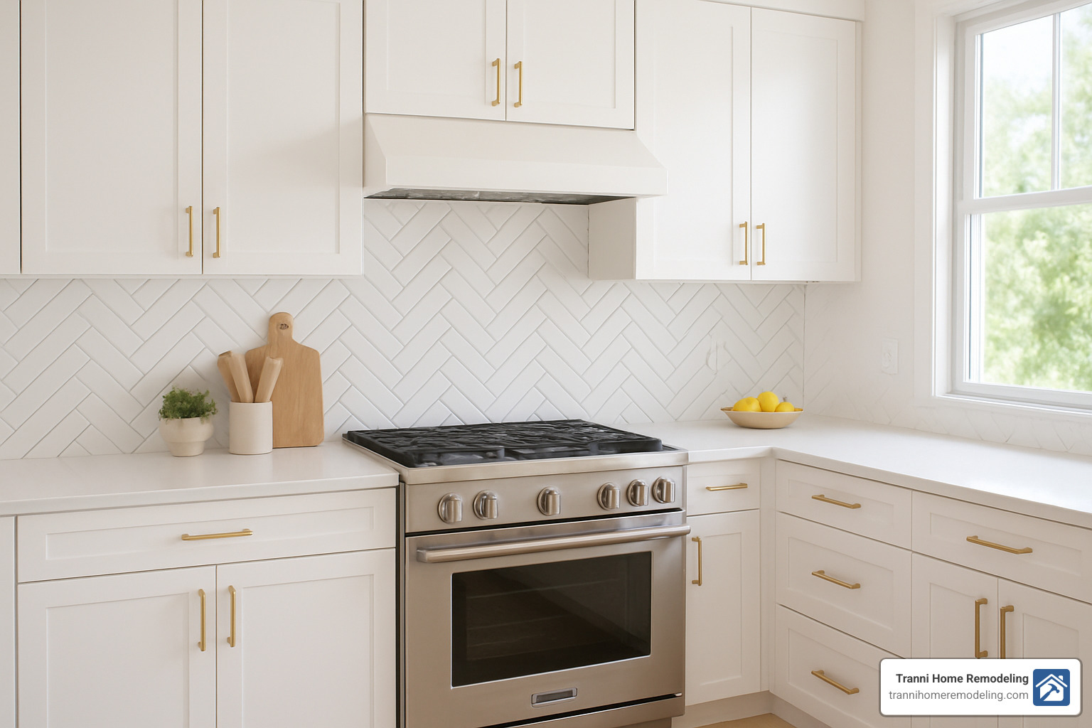 white herringbone backsplash - kitchen backsplash ideas