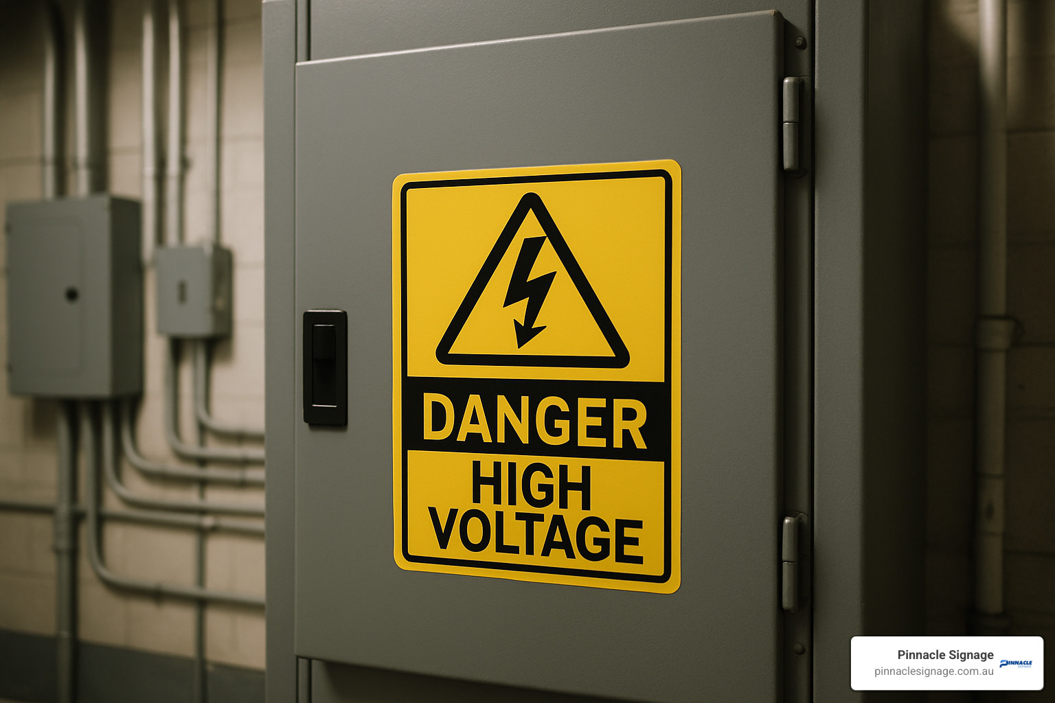 proper placement of high voltage safety signs on electrical panels - high voltage safety signs