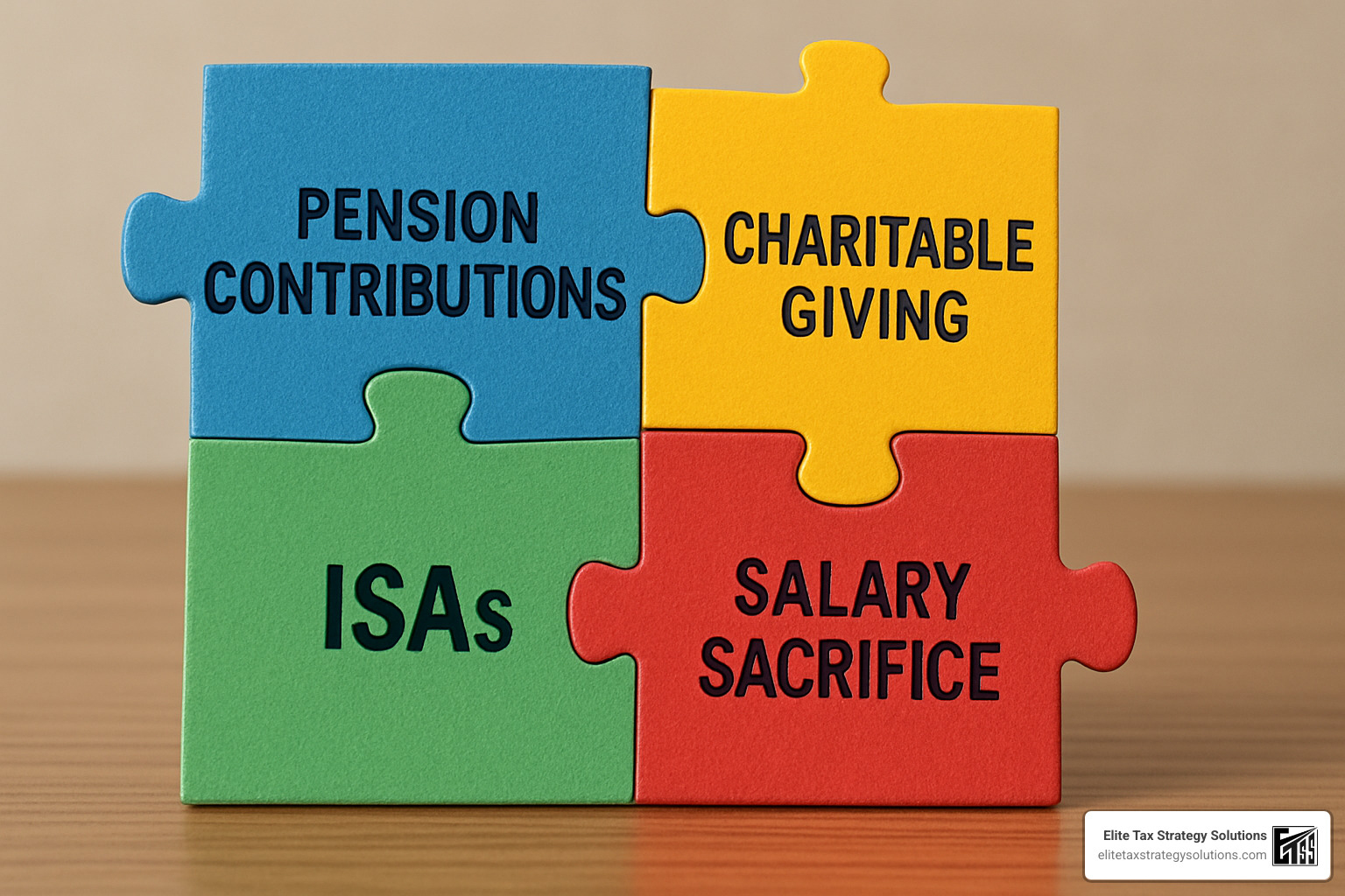puzzle pieces representing different tax strategies - tax reduction strategies for high income earners uk