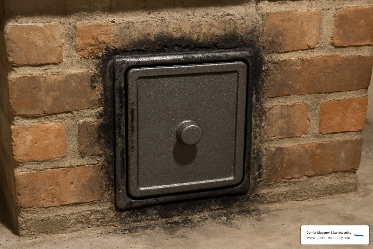 cleanout door after sweeping - chimney installation near me