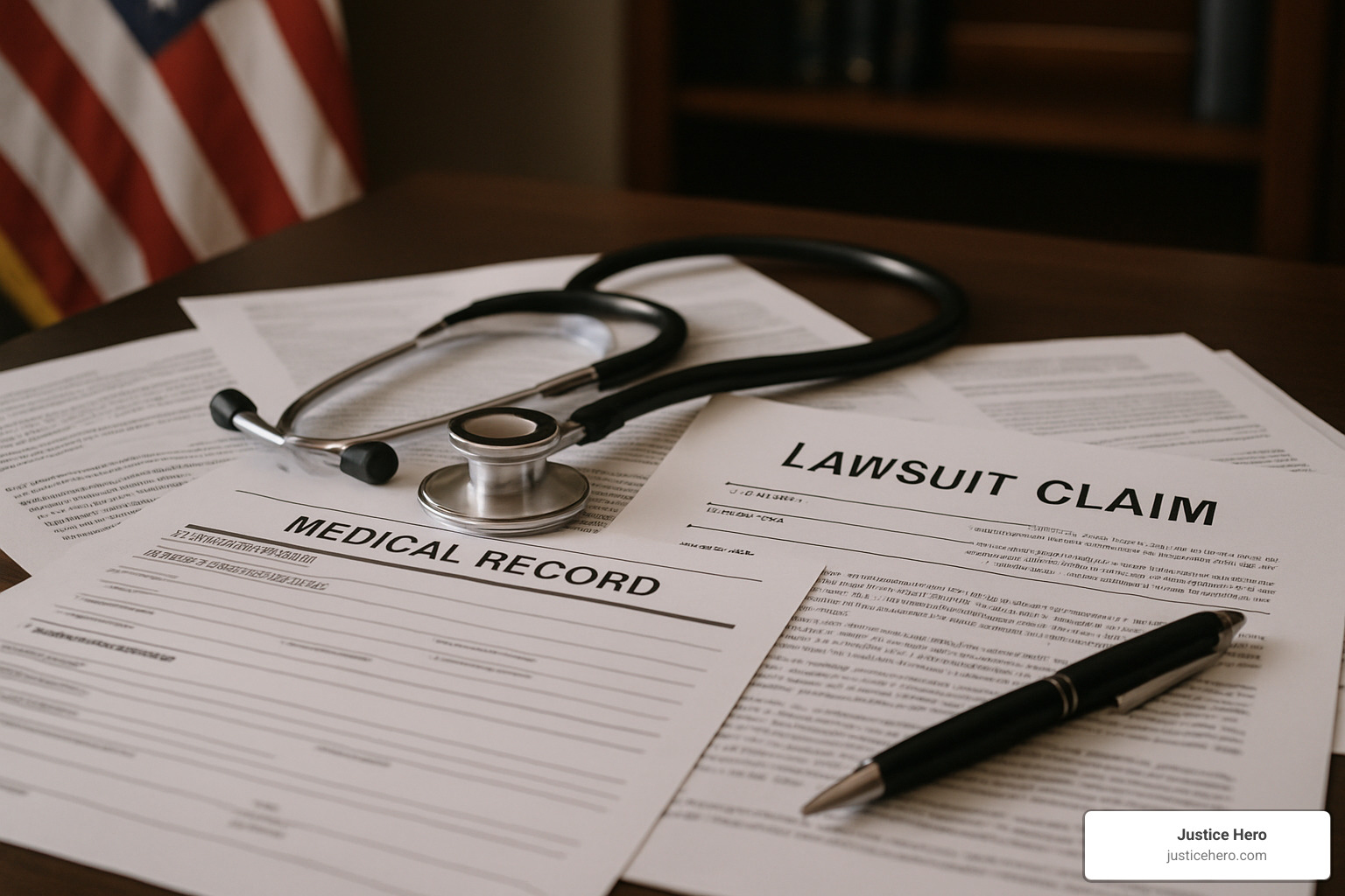 Medical records and documents spread on desk - latest news on roundup settlement