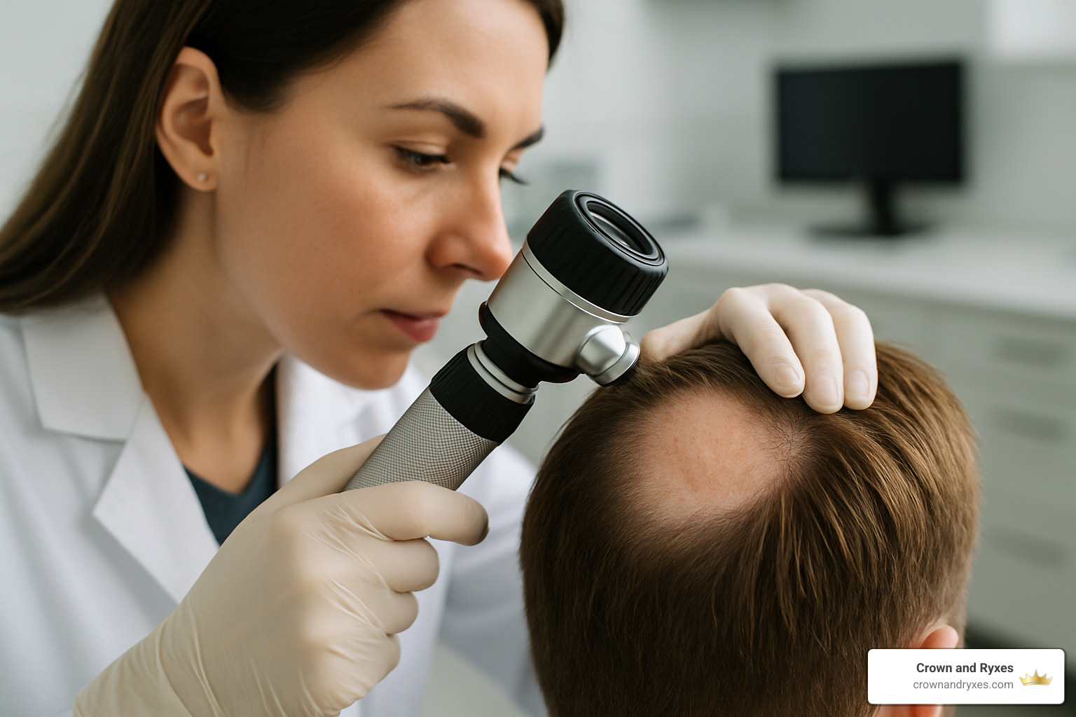 dermoscopy examination - bald spot
