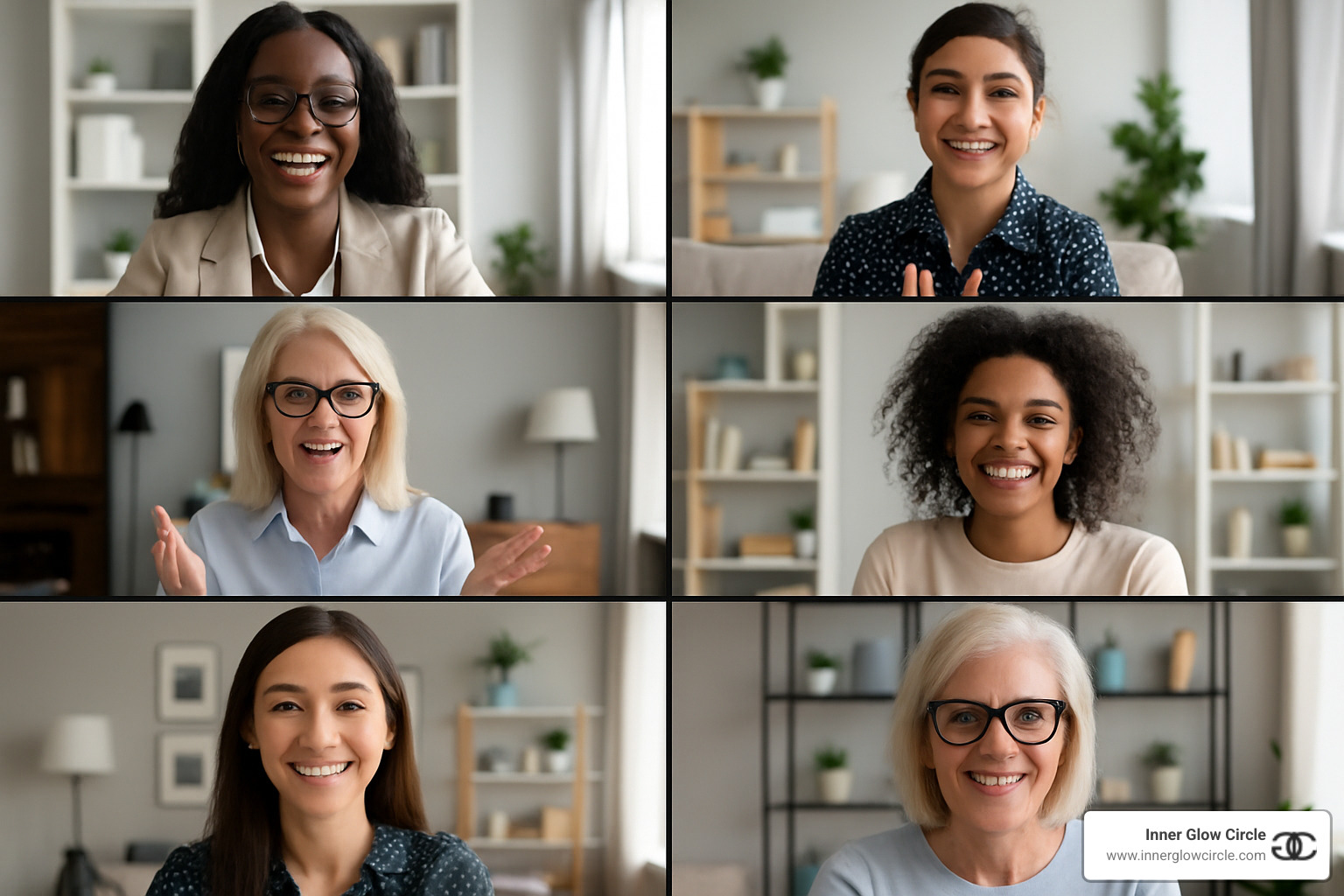 Virtual group coaching call with diverse women - women empowerment coaching