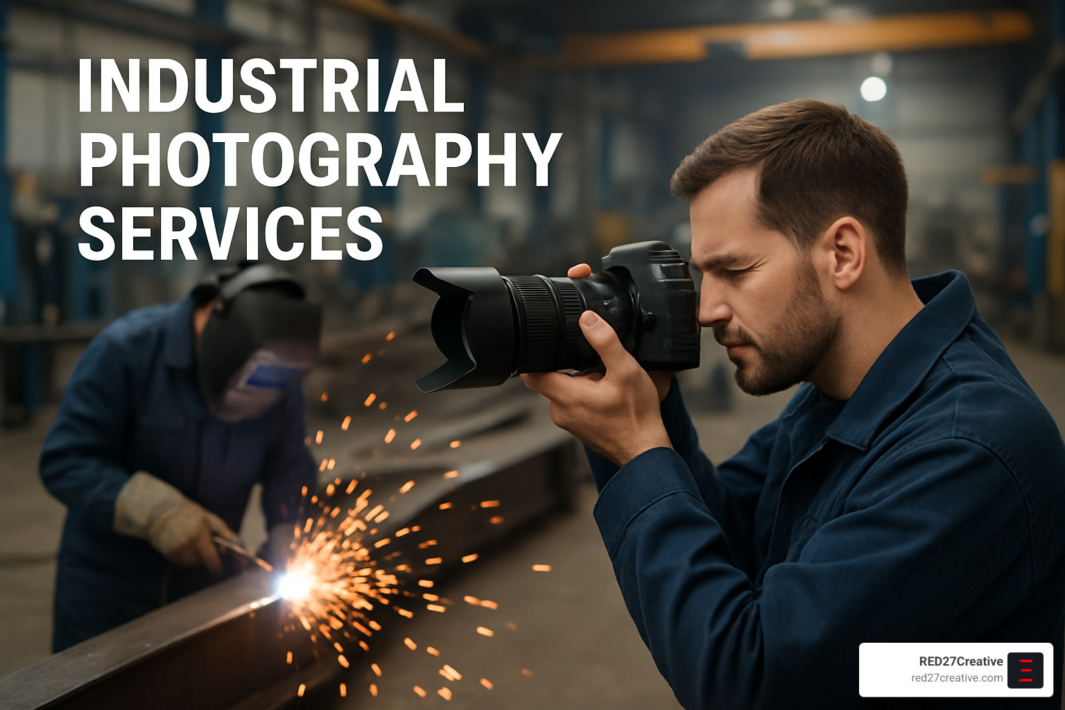 Comparison showing generic stock photo of factory versus professionally shot custom industrial photography highlighting specific equipment, branding, and authentic workforce - Industrial photography services Comparison showing generic stock photo of factory versus professionally shot custom industrial photography highlighting specific equipment, branding, and authentic workforce - Industrial photography services