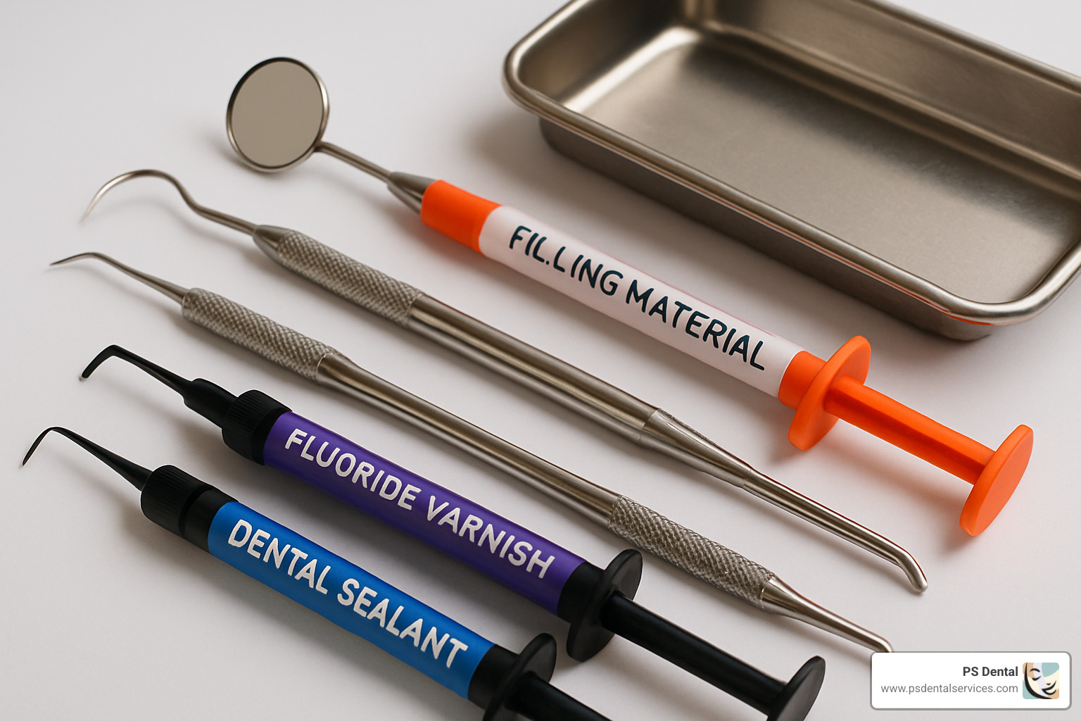 various dental treatment tools and materials - cavity treatment options