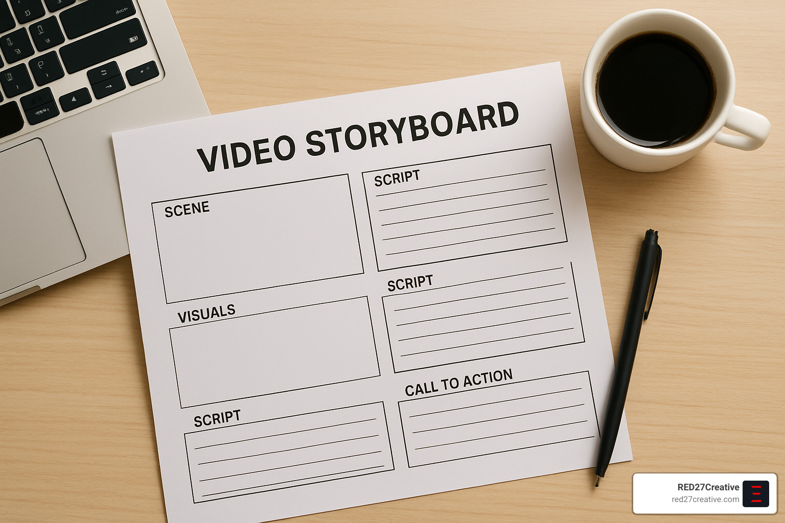 How to Win Followers and Influence Feeds with Instagram Video Marketing • Instagram video marketing • RED27Creative Video storyboard template with planning sections - Instagram video marketing