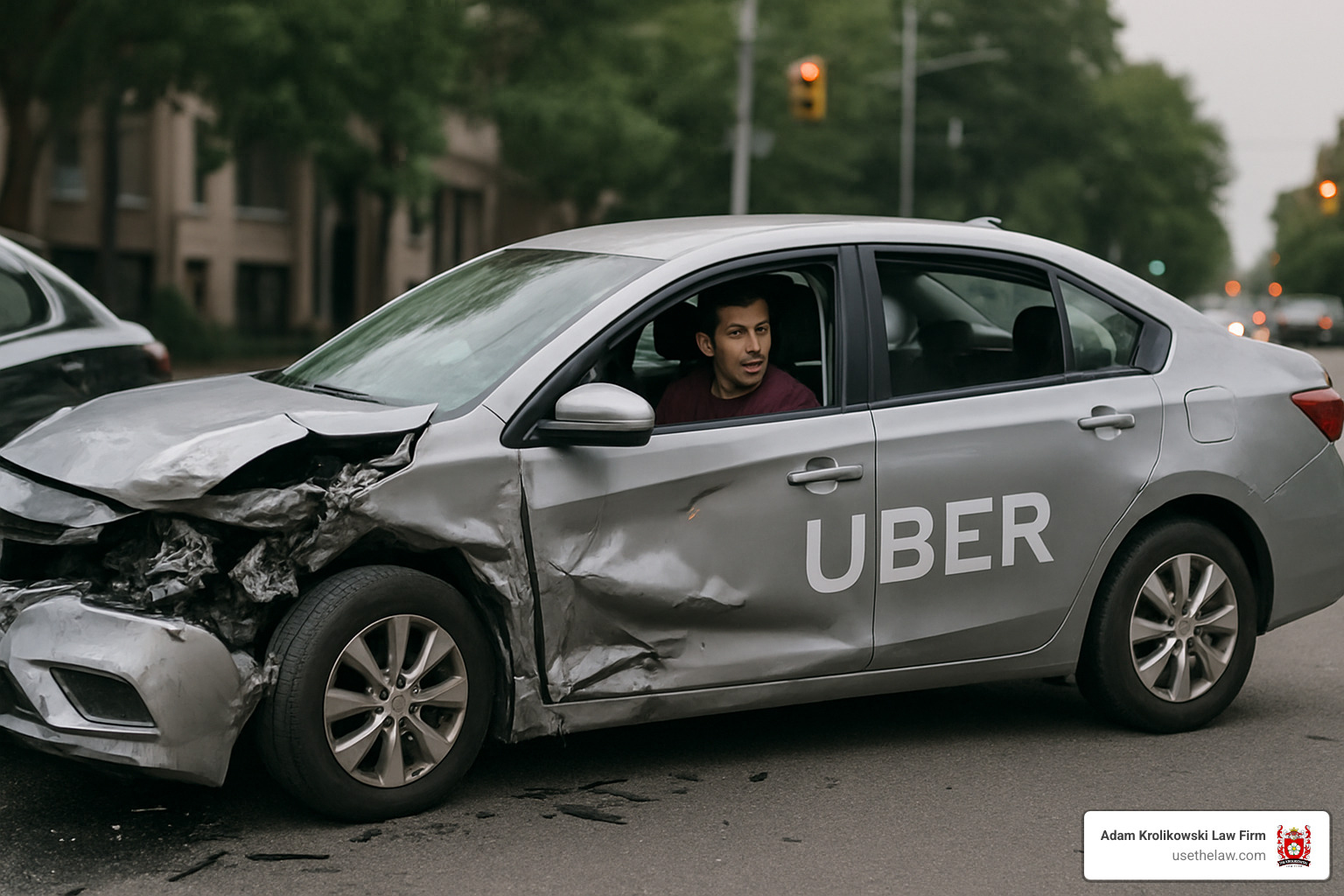 organized claim file with medical records, receipts, and correspondence neatly arranged - car accident while riding in uber