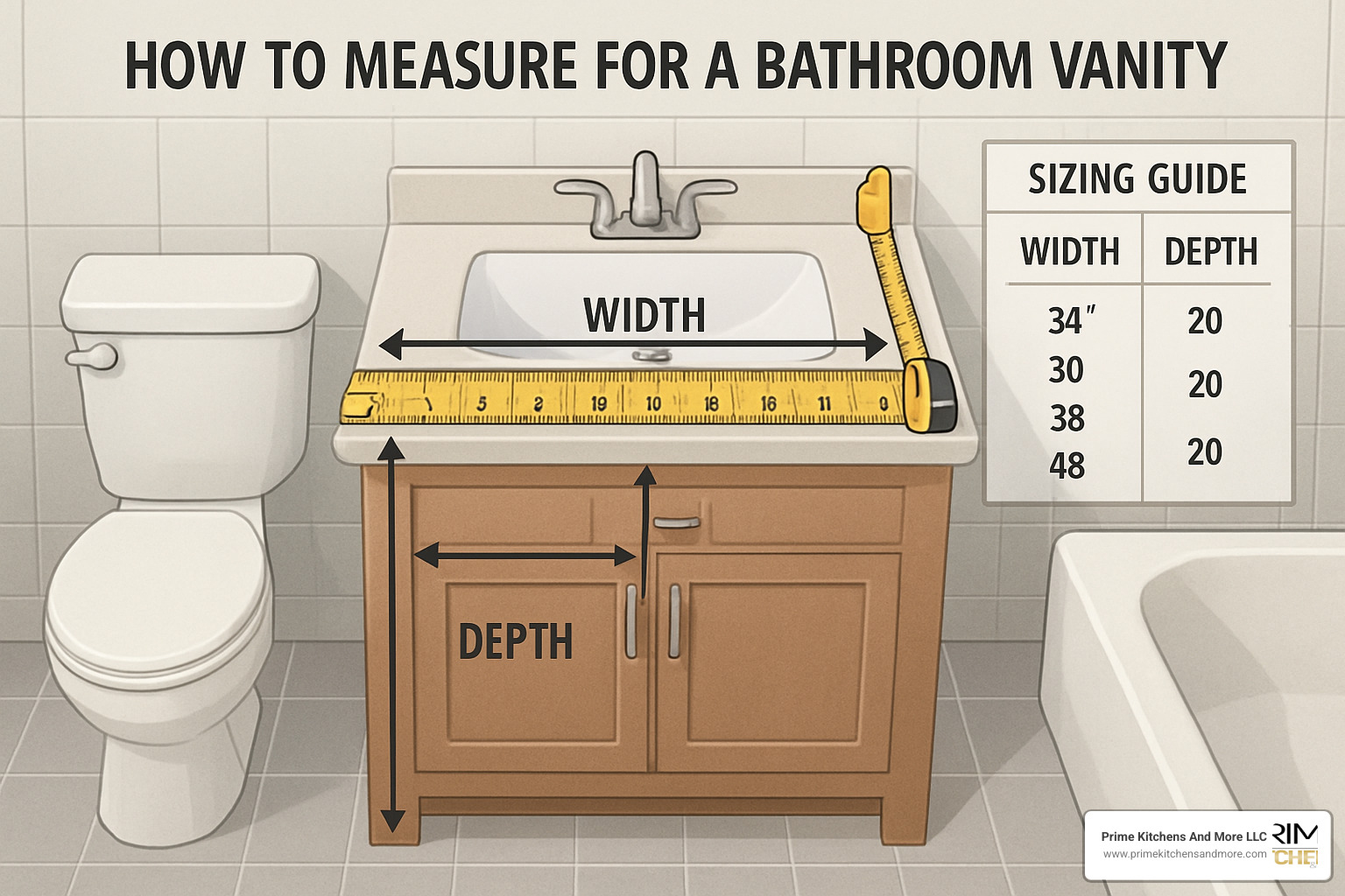 bathroom measuring tips and vanity sizing guide - bathroom vanity cabinets Orlando
