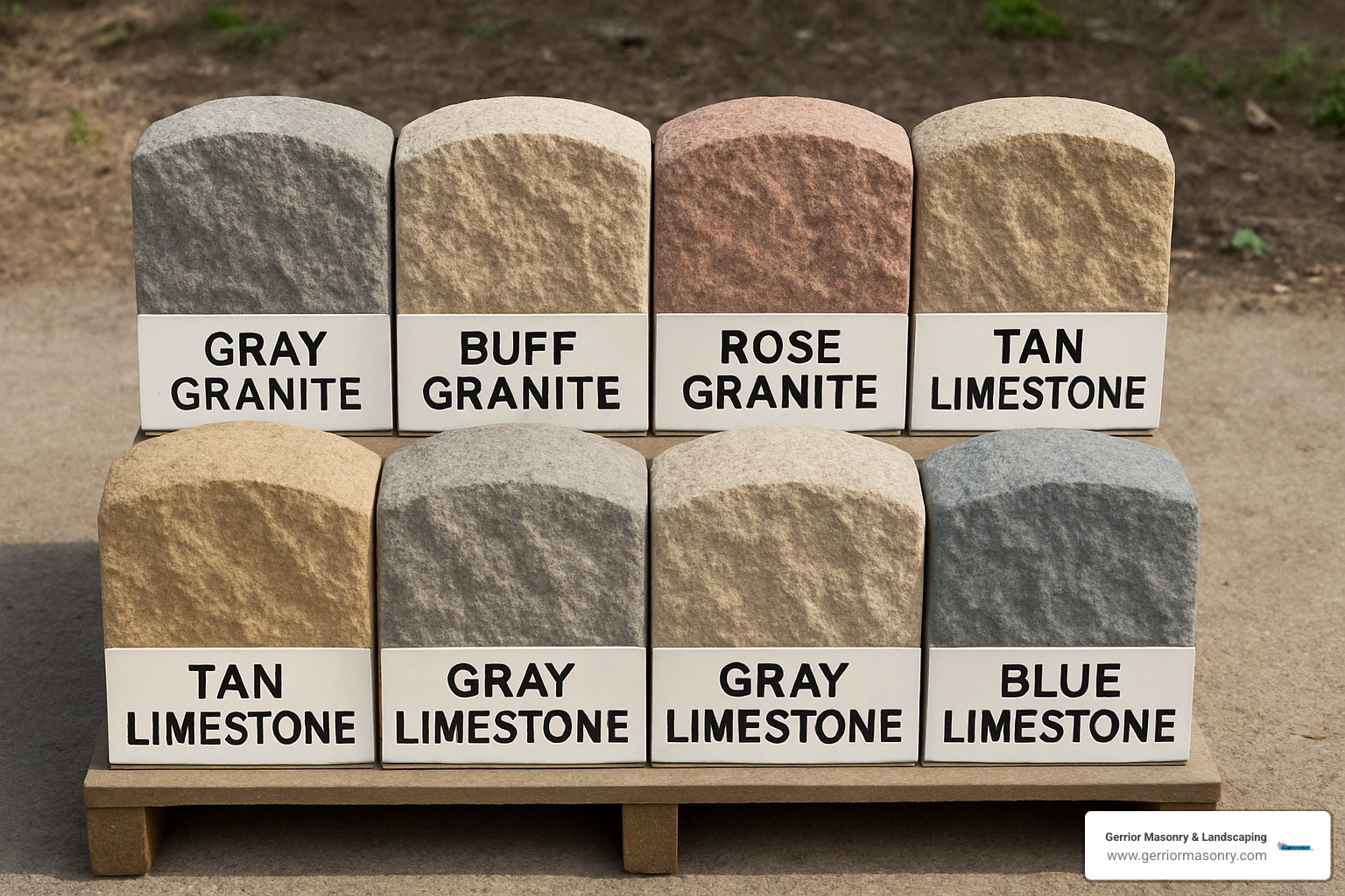 Stone Cold Gorgeous Decorative Garden Edging Options 3 stone edging color palette showing various granite and limestone options - decorative stone garden edging