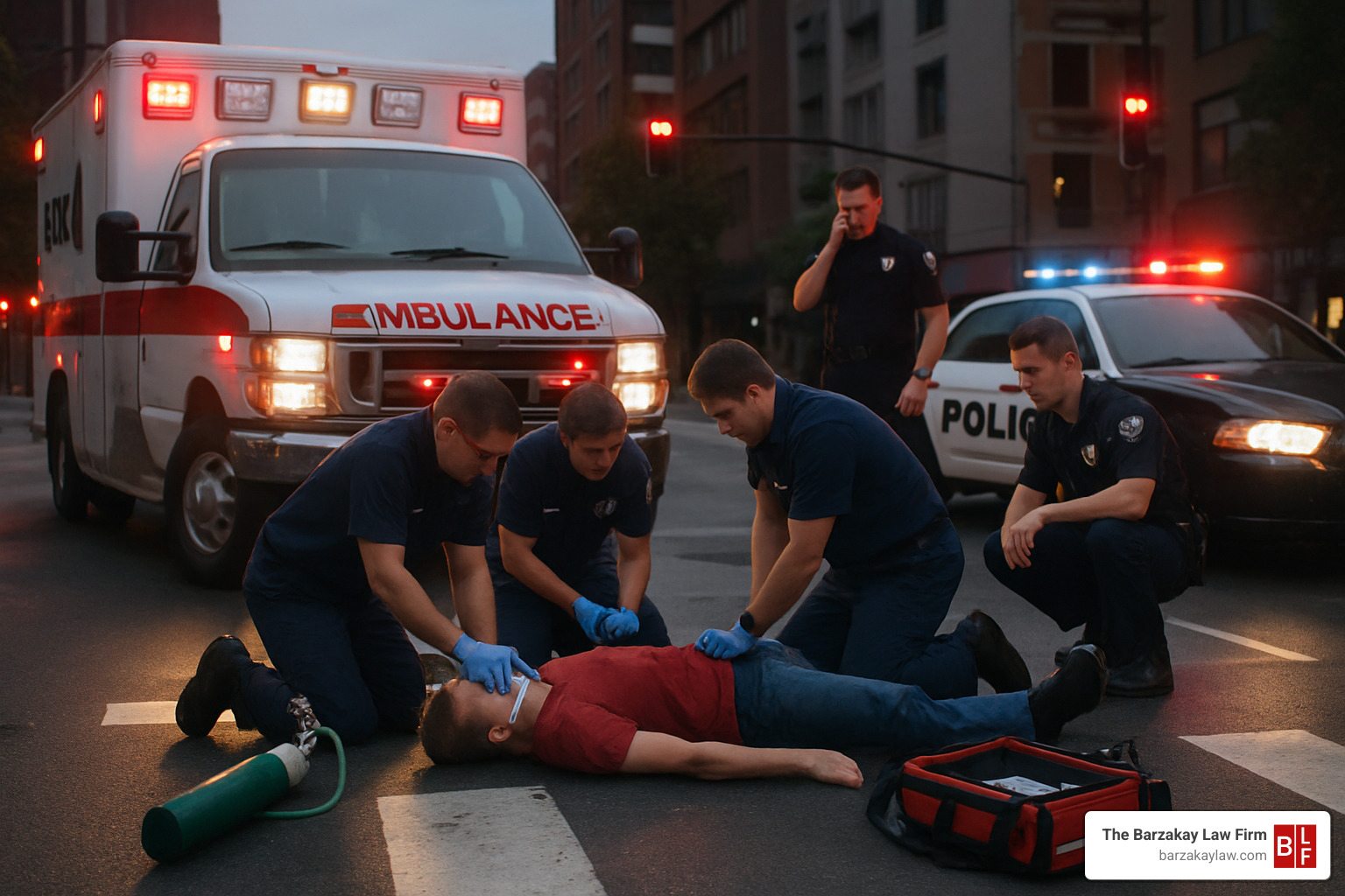 Emergency response scene - boca raton pedestrian accident lawyer