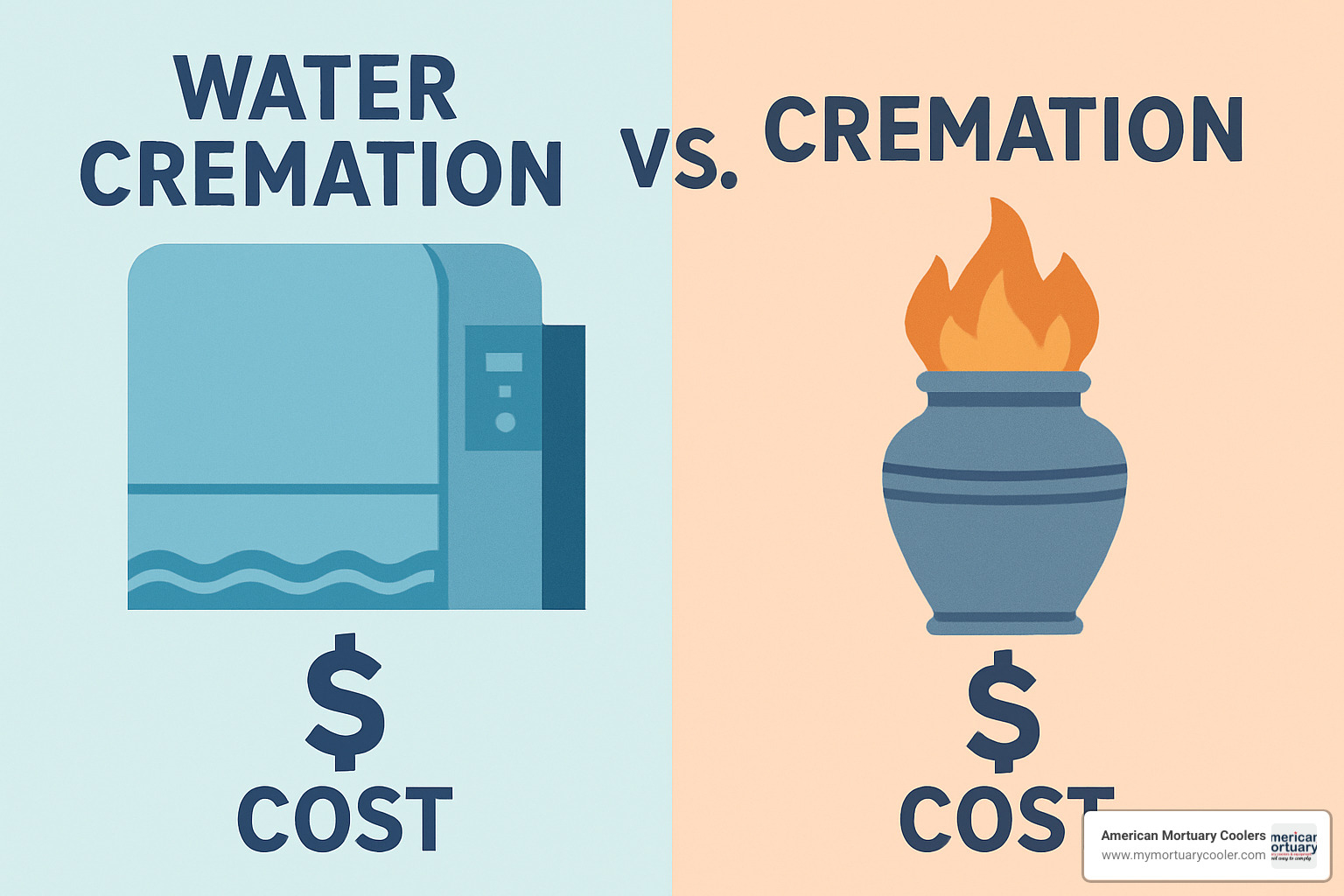 Map showing water cremation availability and pricing across different states - water cremation cost vs cremation