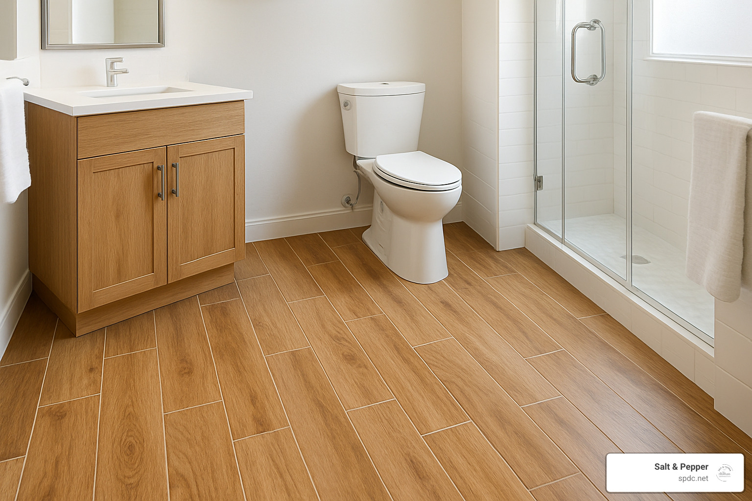 wood-plank porcelain tile - bathroom remodel clearwater